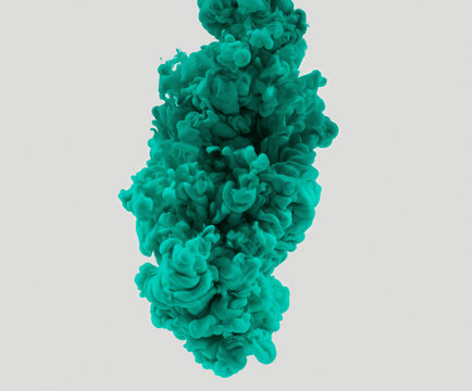 Bright green ink cloud in motion