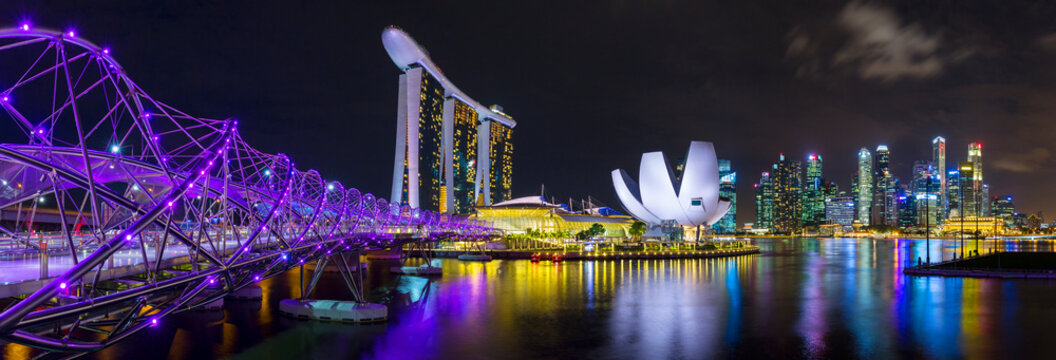 Skyline of Singapore with Marina Bay, Singapore