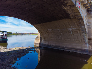 Dresden elbe bridge boat close-up
