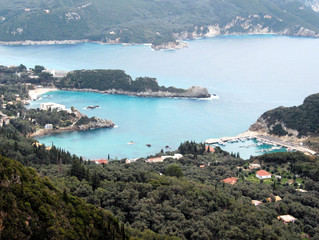 Fototapeta na wymiar Panoramic view of a bay in Corfu, Greece