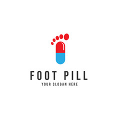 Foot pill Logo Vector icon illustration