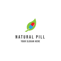 Natural pill Logo Vector icon illustration