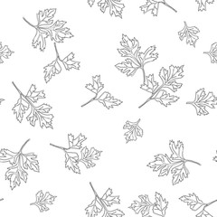 Autumn leaves or parsley seamless pattern for textile, wallpapers, gift wrap and scrapbook. Vector illustration.