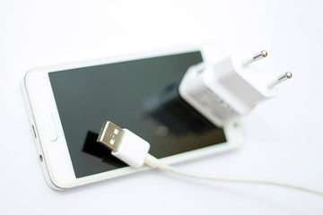 Smartphone and phone charge with power cord