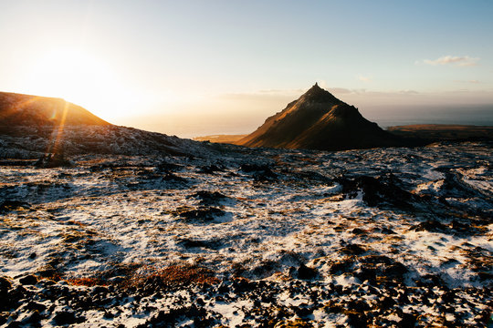 Iceland - Volcanic Peaks Glowing in Warm Morning Light