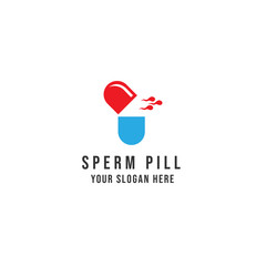 Sperm pill Logo Vector icon illustration