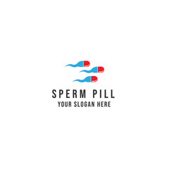 Sperm pill Logo Vector icon illustration