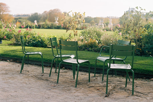 Group of chairs in Tuileries Park