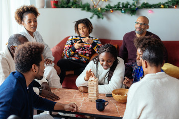 Christmas family at home.