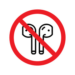 no AirPods icon. no AirPods icon vector. Linear style sign for mobile concept and web design. no AirPods symbol illustration. vector graphics - Vector	