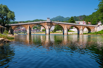Fototapeta na wymiar The Old Stone Bridge in Konjic (Bosnia and Herzegovina)