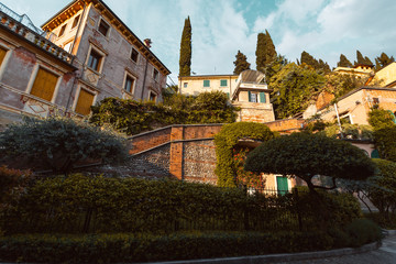 Verona houses in the evening. Italy