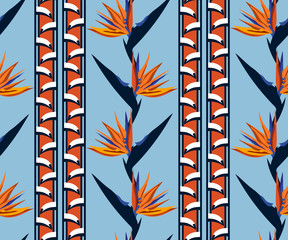 Vector exotic birds pattern. Ethnic seamless pattern ornament. Vector pattern. 