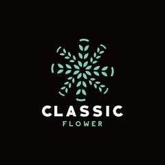 Flower Logo Vector Design Template. Modern Badge Icon. Shape Line Symbol. Logo For Company And Business