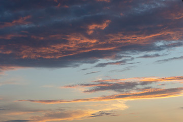 Naklejka na ściany i meble clouds on sunset . clear blue sky background,clouds with background