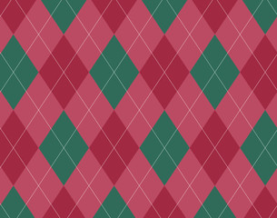 Red and Green Christmas Argyle Background