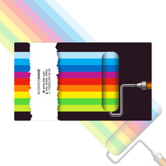 Roller with paint color pattern business card for painter