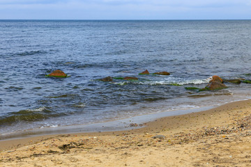 Beautiful landscape of the Baltic Sea coast with sandy beach.