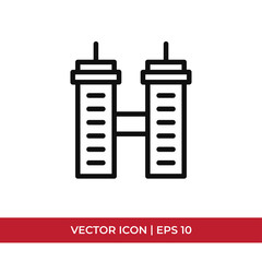 Building vector icon in modern design style for web site and mobile app