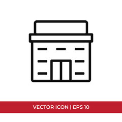 Hotel vector icon in modern design style for web site and mobile app