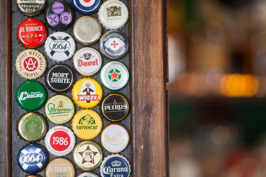 Branded beer bottle caps