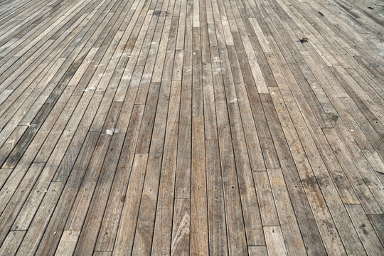 Large boardwalk with wood planks