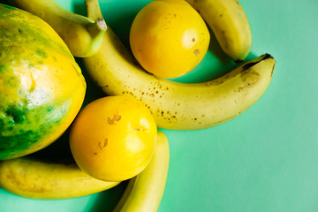 Yellow fruits background.