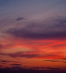 Fototapeta na wymiar Sunset glow clouds in form of Ukraine map silhouette sky