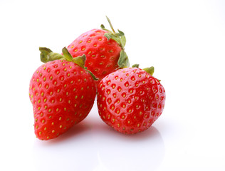 strawberries on a white isolated background