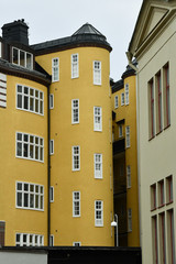 Fototapeta na wymiar Old yellow houses in Sweden