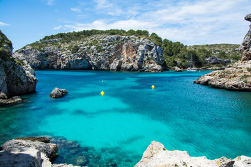 The beautiful Cales Coves on the island of Menorca