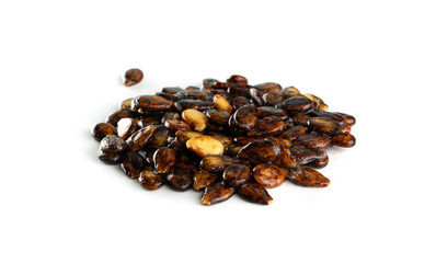 Fresh Wet Watermelon Seeds Isolated on White Background