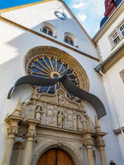 Jesuit Church of St. John the Baptist, now known as the City Church, Jesuit Square in Koblenz, Germany, exterior facade partial view