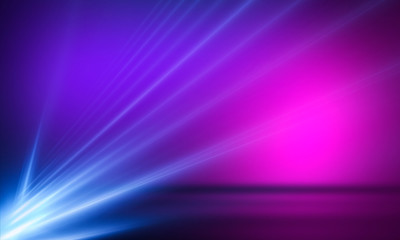  Ultraviolet abstract light. Diode tape, light line. Violet and pink gradient. Modern background, neon light. Empty stage, spotlights, neon. Abstract light.