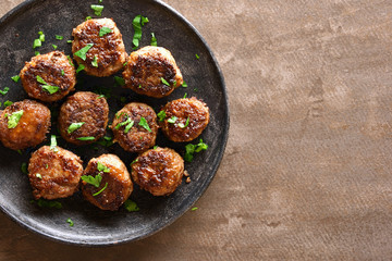 Homemade cutlets on plate