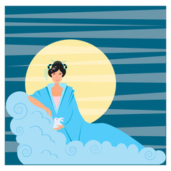 moon goddess with moon rabbit