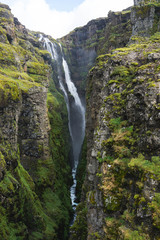 Naklejka na ściany i meble Glymur waterfall in Iceland