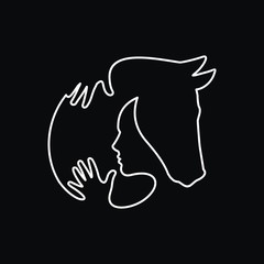 Profile of a girl and a horse © Abundzu