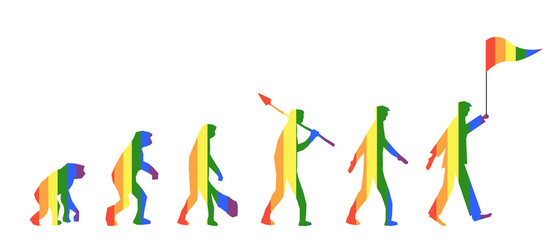 Celebrate for LGBT equality right development evolution transform to rainbow diversity on freedom of love. Flight for legal law same sex marriage acceptant and enjoy march in pride month festival