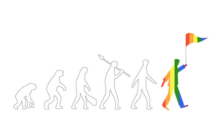 Celebrate for LGBT equality right development evolution transform to rainbow diversity on freedom of love. Flight for legal law same sex marriage acceptant and enjoy march in pride month festival