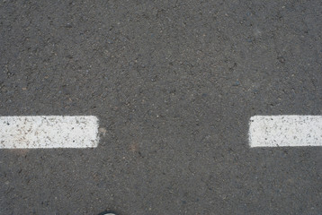 Fototapeta premium New asphalt texture with white dashed line
