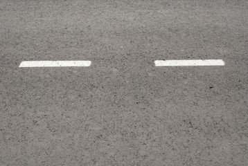 New asphalt texture with white dashed line
