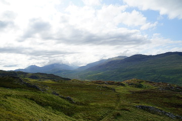 Mountains and Sky with Clouds 