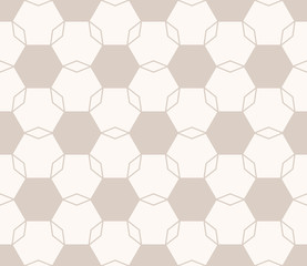Vector minimal geometric floral seamless pattern. Light brown and beige color