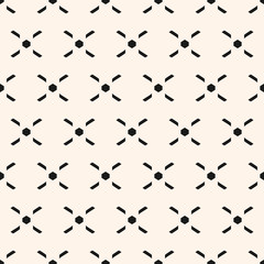 Vector crosses seamless pattern in traditional ethnic style. Black and white