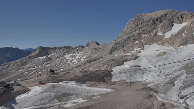 Glacier on the top of Bavarian mountain "Zugspitze" in Germany