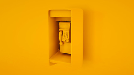 Public Payphone. Minimal idea concept. 3d illustration