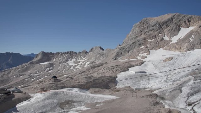 Melting glacier on the Bavarian mountain"Zugspitze" in Germany