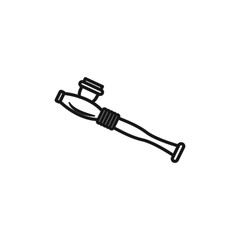 Smoking pipe marijuana simpleline icon. Elements of life style illustration icons. Signs, symbols can be used for web, logo, mobile app, UI, UX