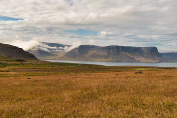  Isafjordur from Skrubur Botanical Garden Iceland